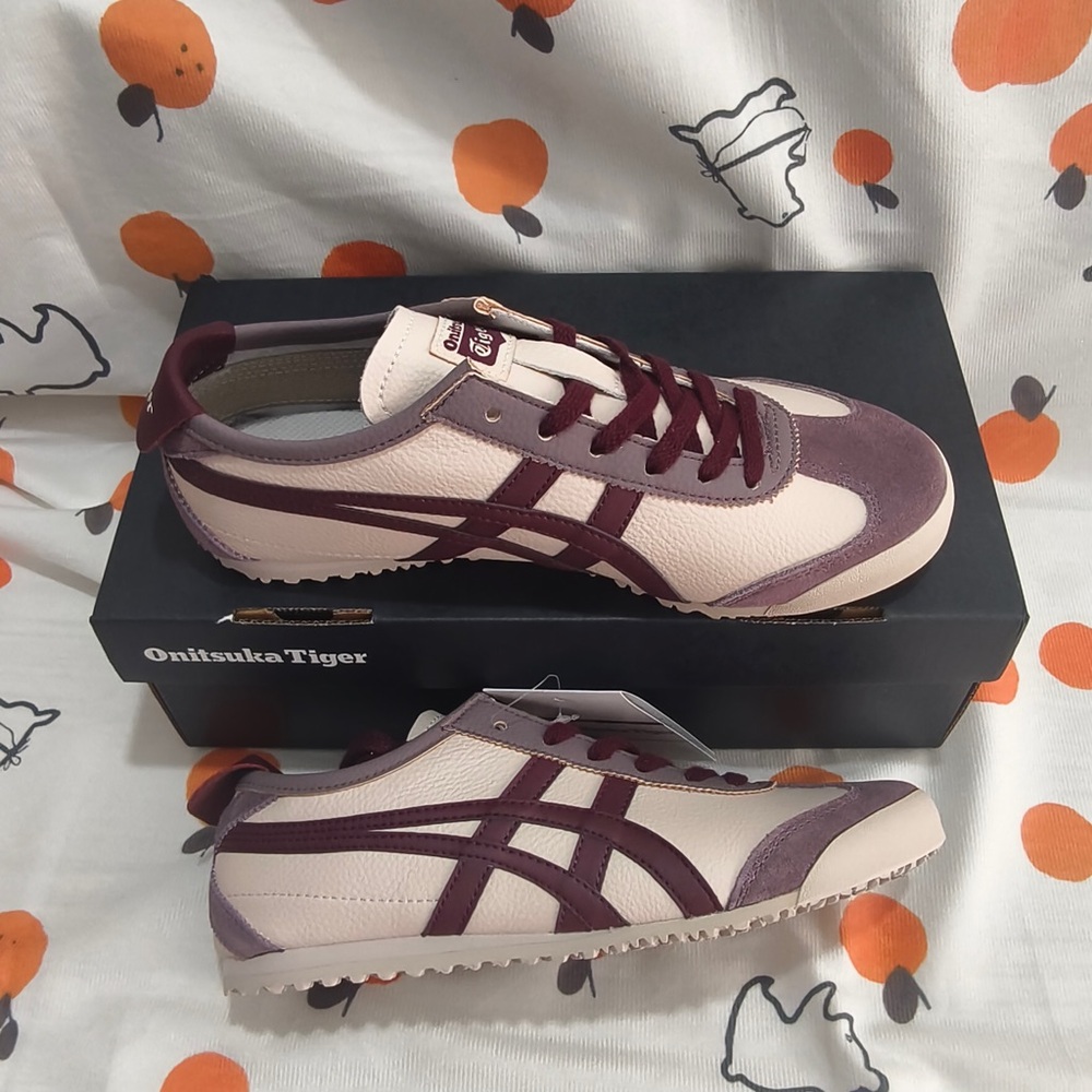 Onitsuka Tiger by Asics Women’s Pink and Burgundy Serrano Sneaker - Picture 2 of 11